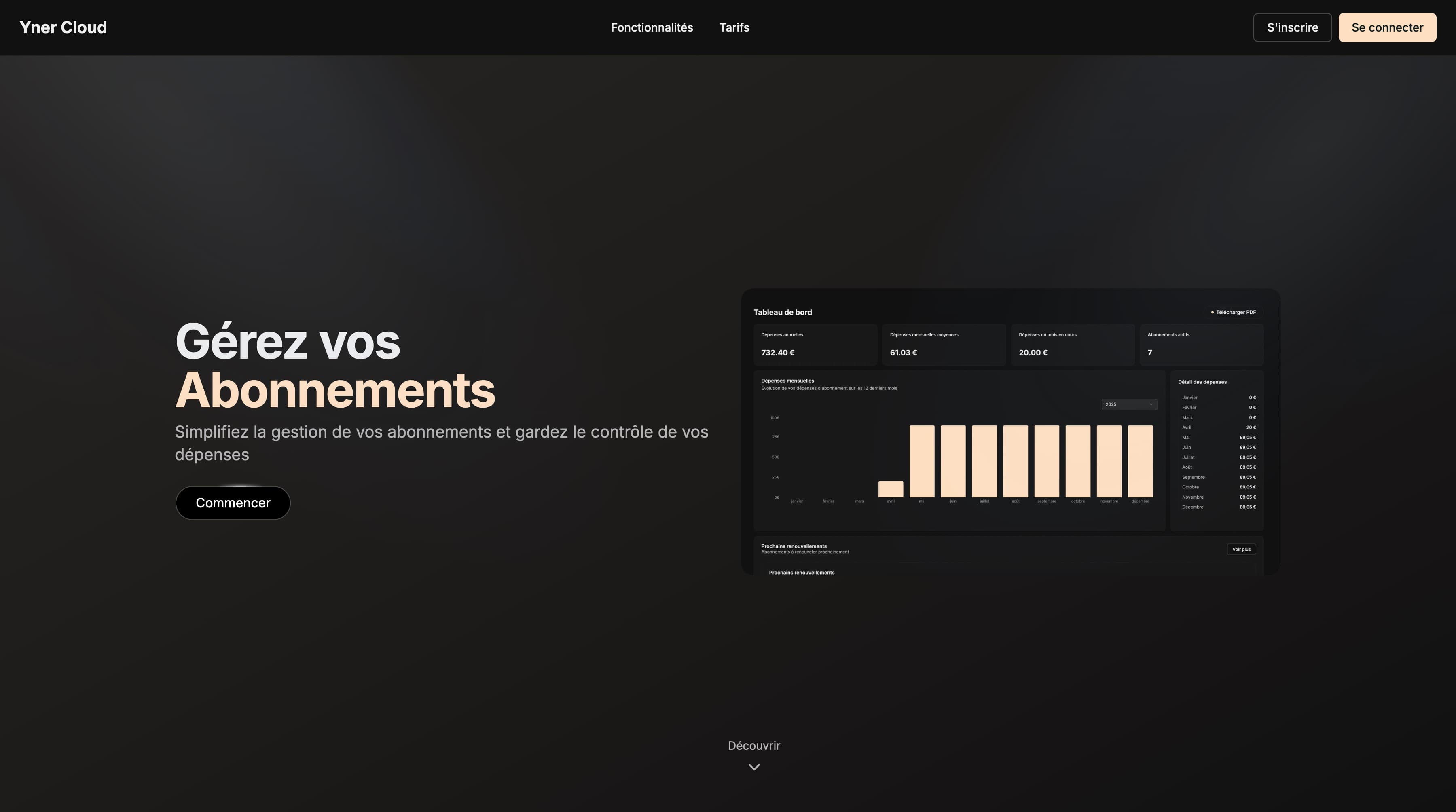 Platforme de gestion d'abonnements